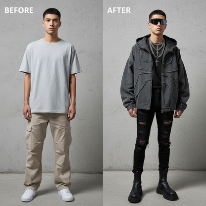 Y2K Denim Jacket American Splicing Style Gothic Vintage Trend Unisex Streetwear Punk High Street Oversized Leisure Zip Up Hoodie