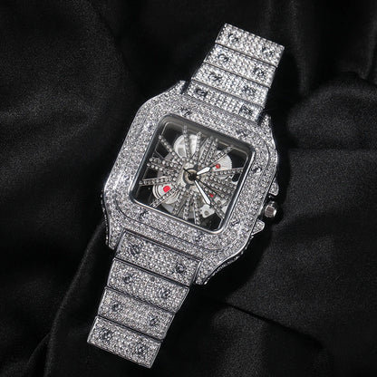 Iced White Gold Skeleton watch