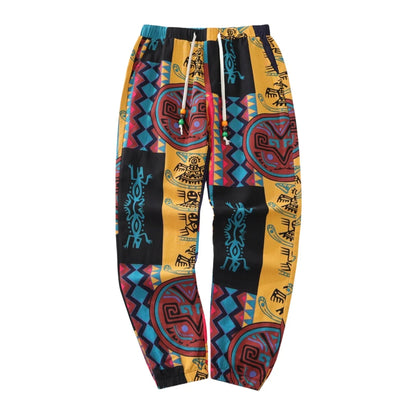 Boho tribal Print Stretch Linen Yellow