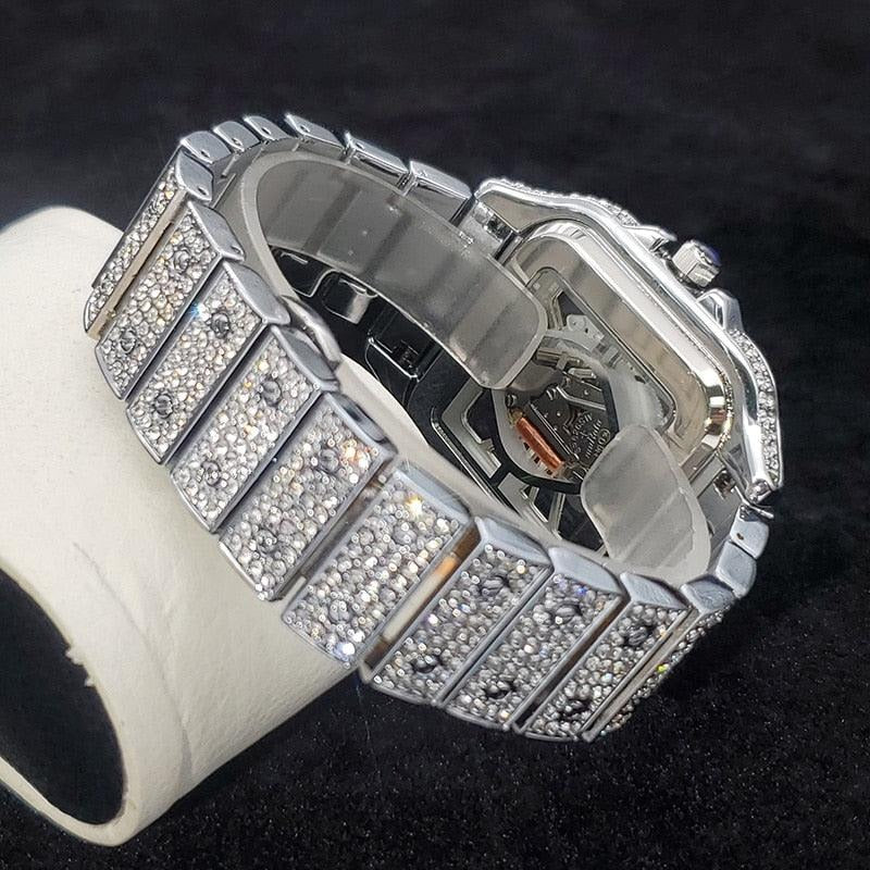 Iced White Gold Skeleton watch